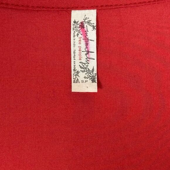 Free People Call Me Later Ruffled Thong Bodysuit Tiered Boho Fairy Rust Red sz S - Picture 4 of 10